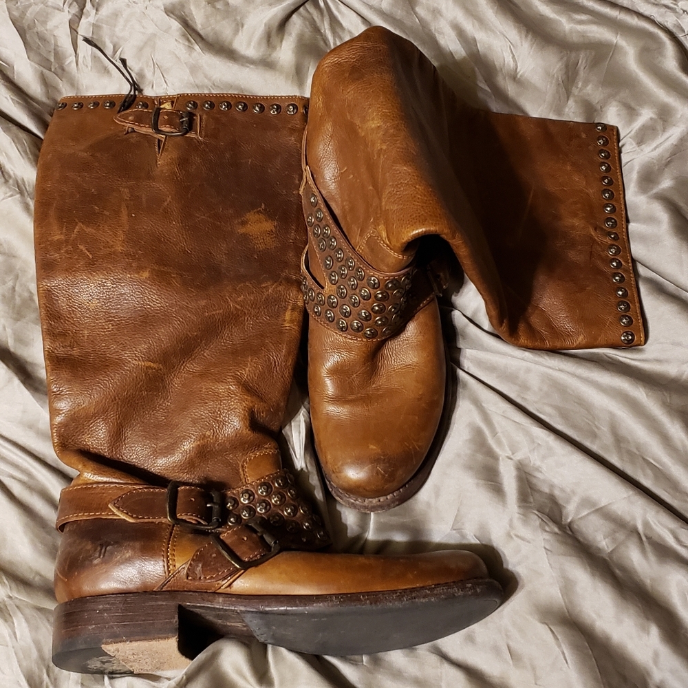 Frye tall studded boots size 8